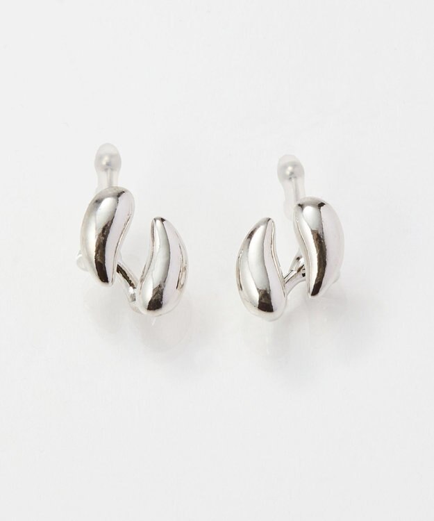 Phoebe 【痛くないシリーズ金属アレルギー対応】ダブルドロップメタルフロートライトフィットイヤリング　シルバー シルバー