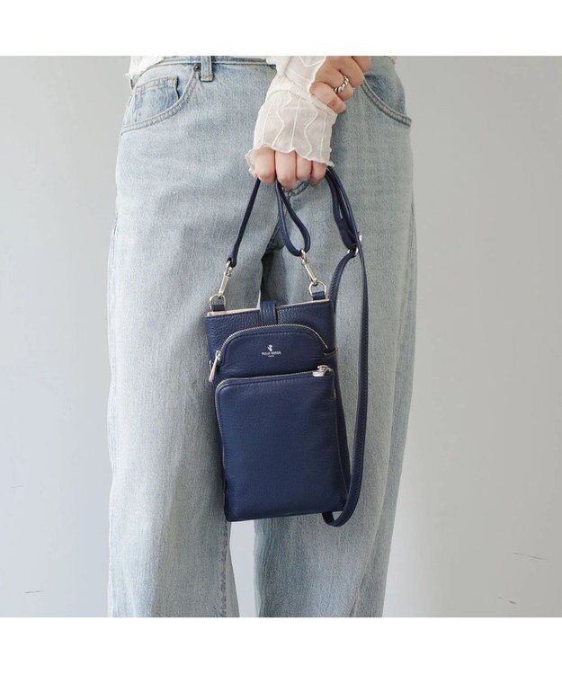 PELLE BORSA スリムポシェット Comfy 6701 ネイビー