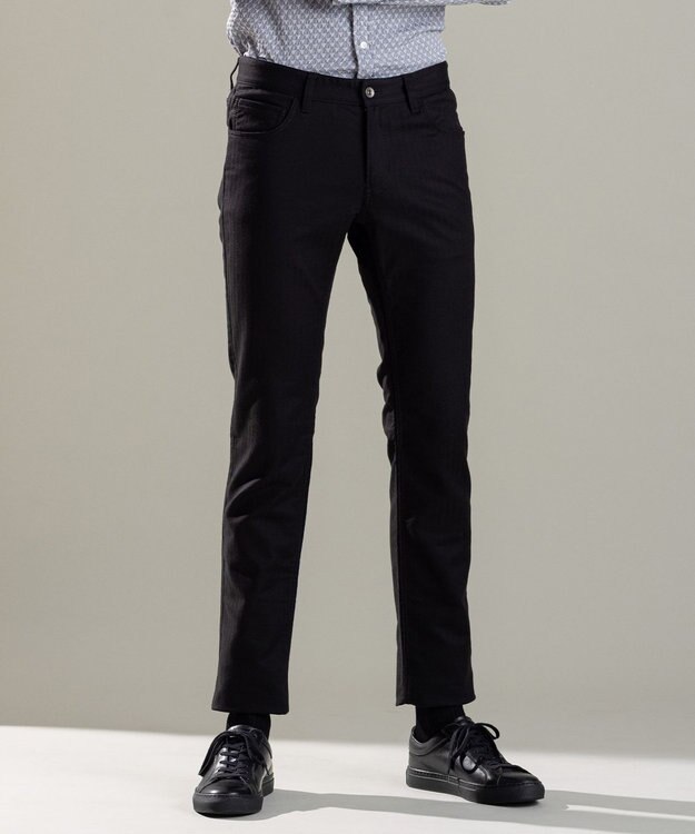 JOSEPH HOMME スーパーストレッチヘリンボン  / STICK 5P ブラック系