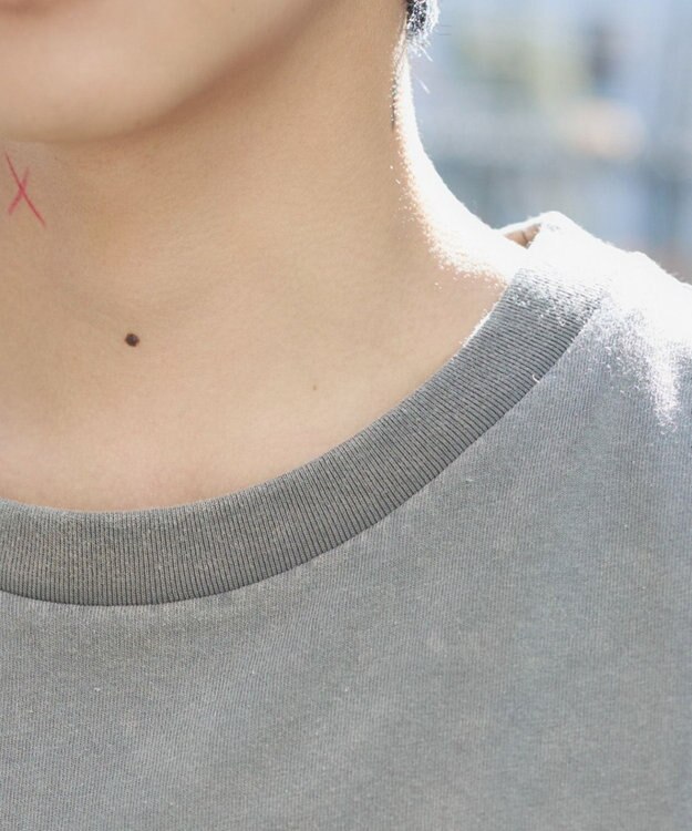 WEGO 【ユニセックス着用ITEM】ブリーチダメージアップリケノースリーブ グレー