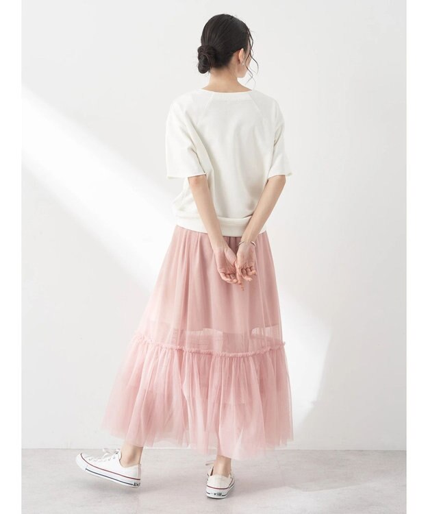 earth music&ecology ティアードチュールスカート Pink
