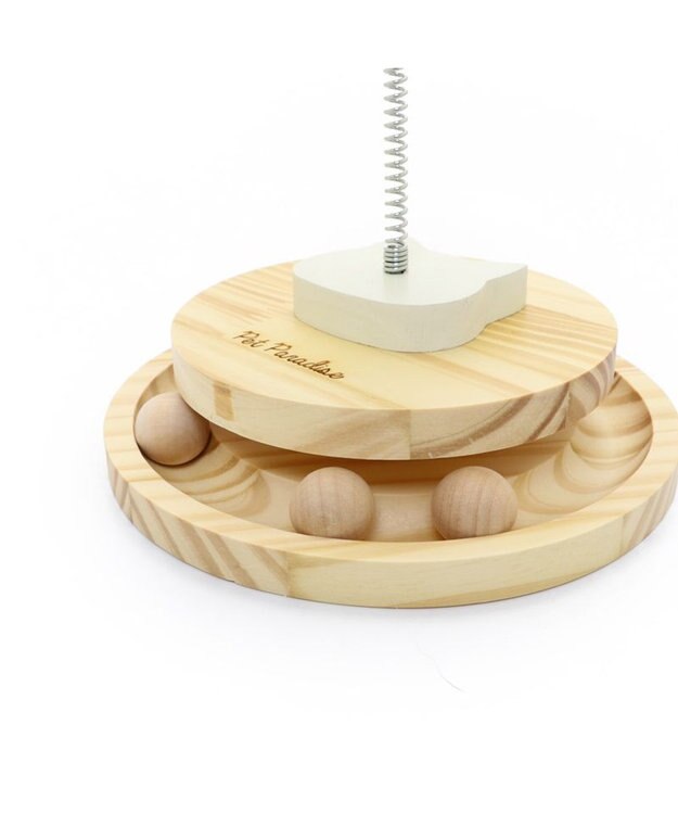 PET PARADISE 猫 木製 コロコロ トイ 茶系