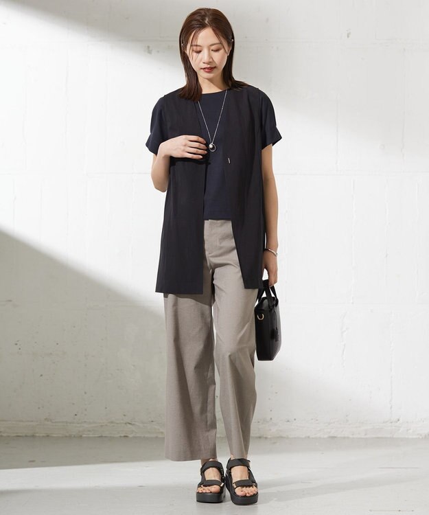 J.PRESS LADIES 【WEB限定・洗える】シアートリコット ジレ ブラック系