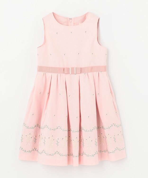 組曲 KIDS 【110-140cm】グログランアーチフラワー刺繍 ワンピース ピンク系7