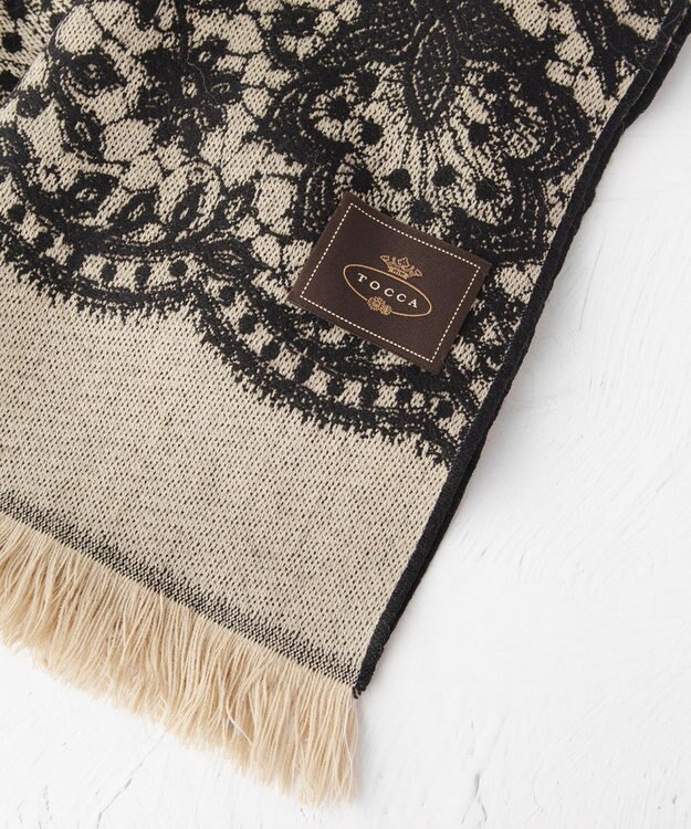 TOCCA 【フランス製】LACE JAQUARD STOLE ストール ブラック系
