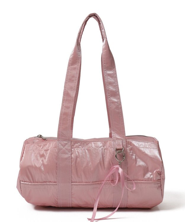 WEGO サテンリボンチャーム付きボストンバッグ ピンク