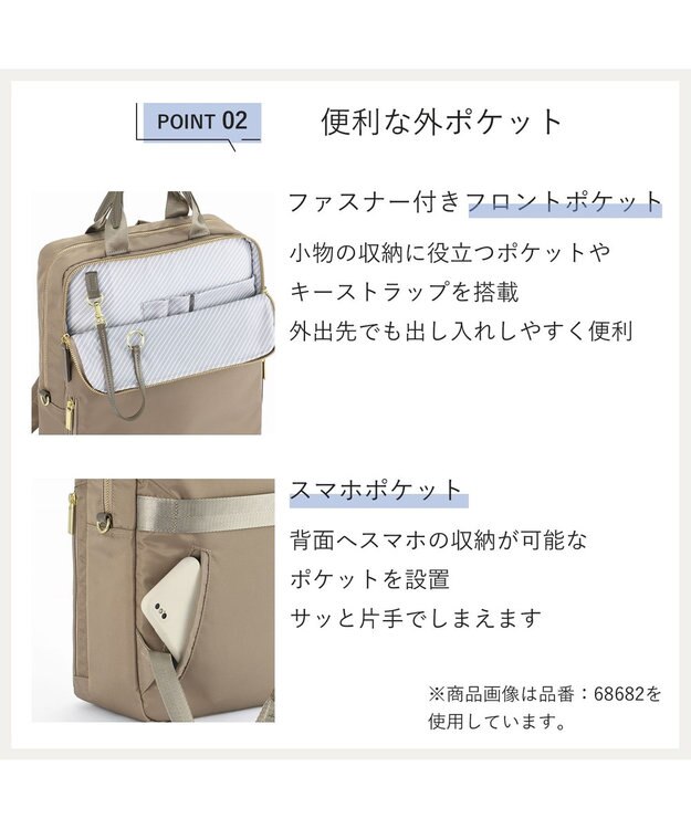 ACE BAGS & LUGGAGE ace. フィッテム レディースビジネスリュック A4 13.3インチPC 68681 エース ベージュ