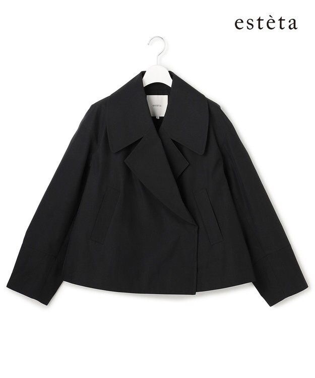 23区 【エステータ】ウールミックスクロス ショートジャケット ブラック系