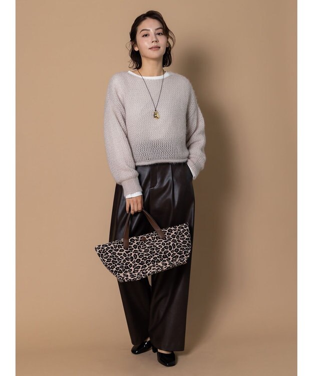 Te chichi 【泉 里香さん着用・Oggi.jp10/23掲載】キャットヤーンメッシュニット グレー