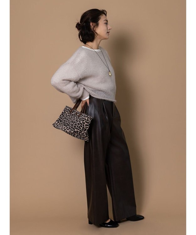 Te chichi 【泉 里香さん着用・Oggi.jp10/23掲載】キャットヤーンメッシュニット グレー