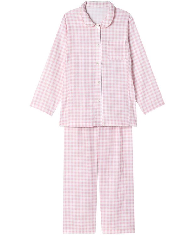 Wing パジャマ 綿100%(本体) 3Lまで対応 大きいサイズ 長袖 長ズボン レディース EP1003 ウイング／ワコール ピンク