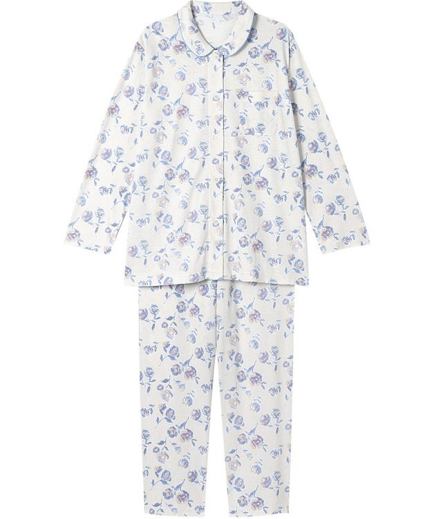 Wing パジャマ 長袖 長ズボン 綿100%(本体) 天竺素材 レディース EP8072 ウイング／ワコール アイボリー