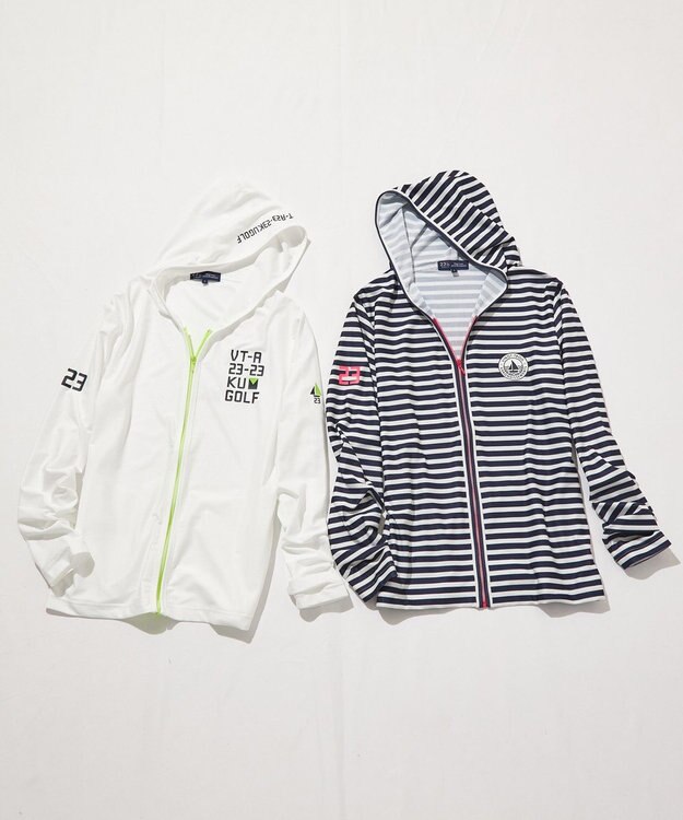 23区GOLF お洒落にUV対策【WEB限定】モチーフ ＵＶパーカ ホワイト系