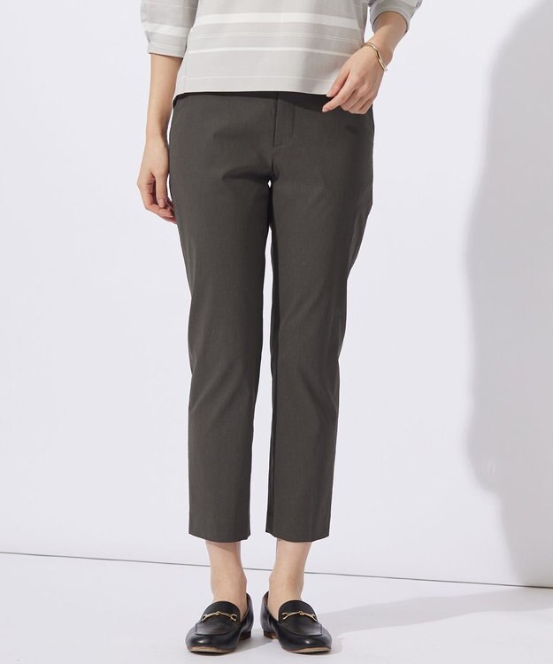 J.PRESS LADIES 【WEB限定カラーあり・洗える】セルロースリネンストレッチ テーパード パンツ スレート系
