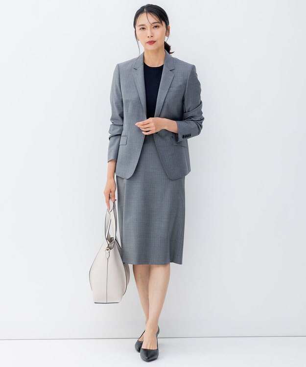 23区 【洗える/アンサンブル対応】サステナブルウール 半袖 ニット ネイビー系