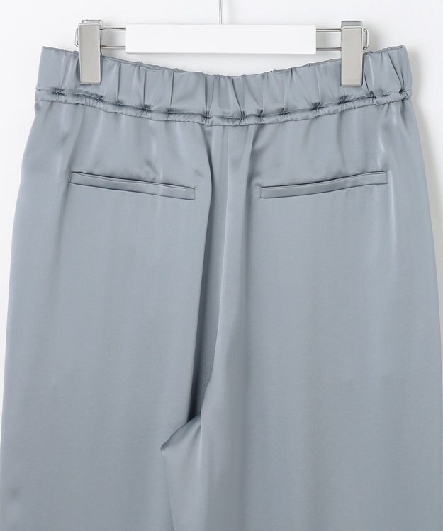 自由区 【Exclusive】シャイニーサテンドロスト パンツ チャコール