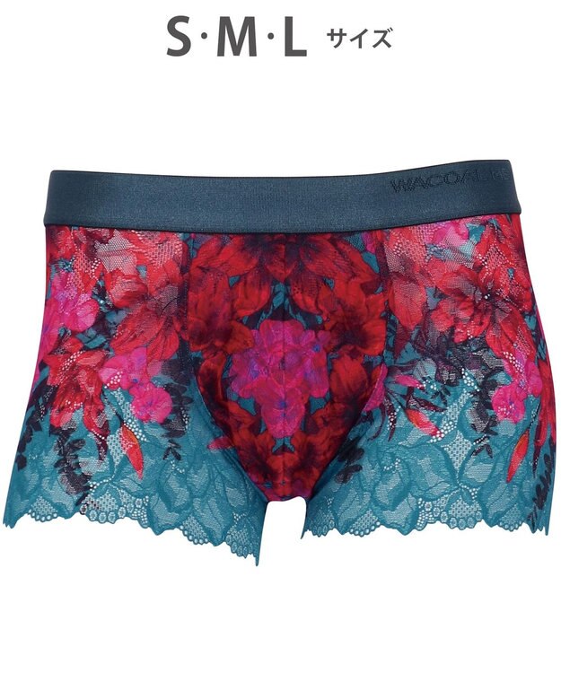 WACOAL MEN WACOAL MEN 【レースボクサー】 ボクサーパンツ フロント快適グラマラス 通気性 スカラ始末(裾部分) 前閉じ レース 下着 メンズ WT3826 /ワコールメン ブルーグリーン