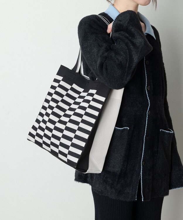 TRICOTE チェックペーパーバッグ 99BLACK
