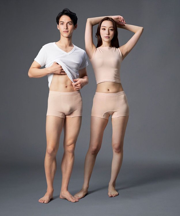 WACOAL MEN ユニセックス <beautiful people>コラボ 【PANTS HOLIC】 ボクサーパンツ ワンサイズ（S-LL） オーガニック綿混 前閉じ 下着 レディース メンズ WT8000 /ワコールメン オレンジ