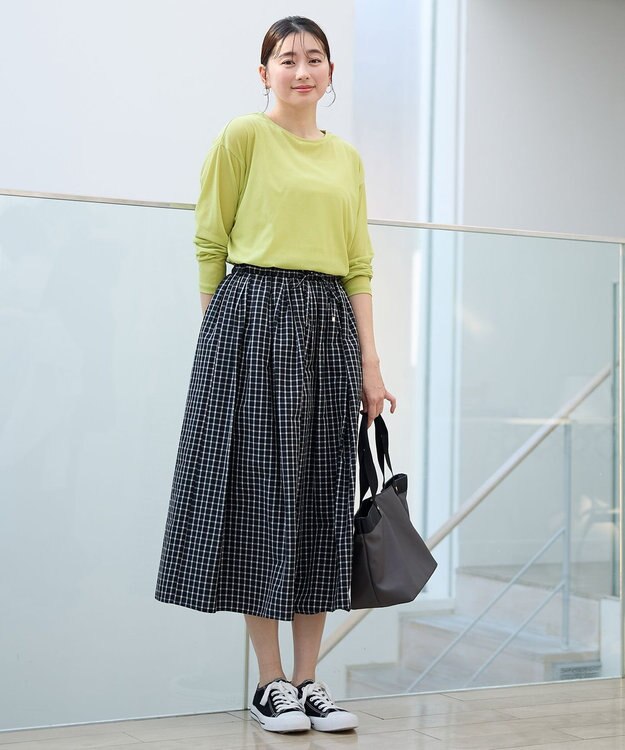 ANY L 【ウエストゴム】タックギャザーフレアスカート チェック