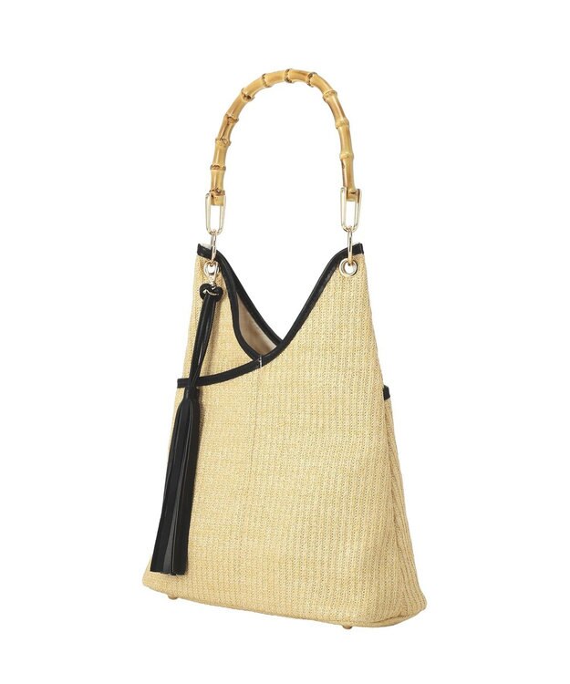 YECCA VECCA 【A4対応】チャーム付き2wayショルダーバッグ Beige