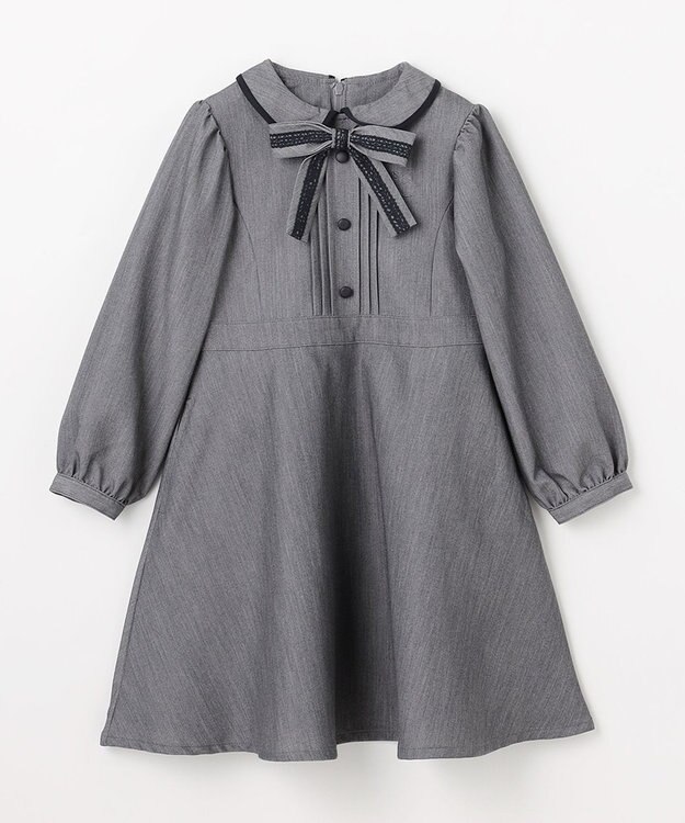 組曲 KIDS 【110-140㎝】 クラシカルグレーワンピース グレー