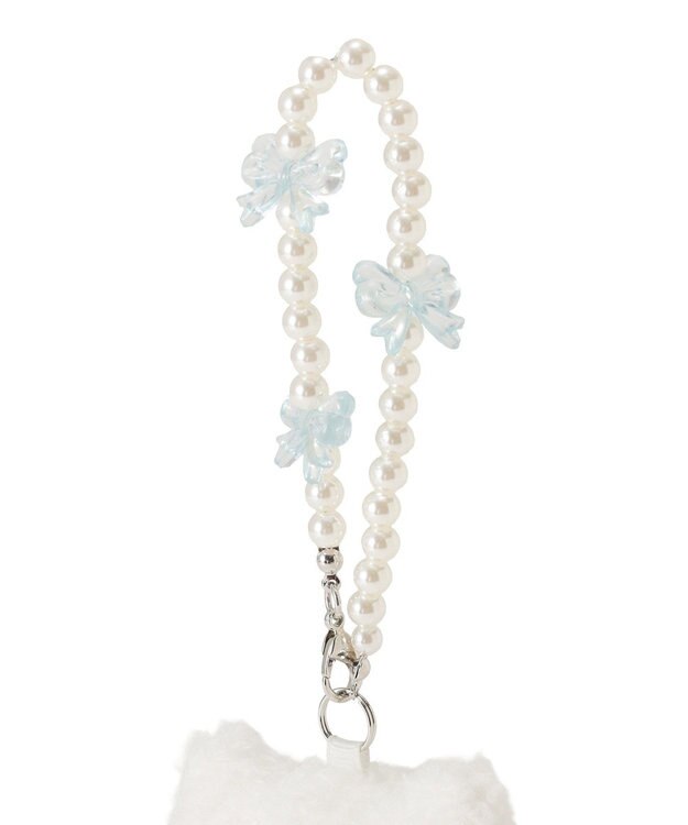 Maison de FLEUR パールリボンキャットチャーム Blue