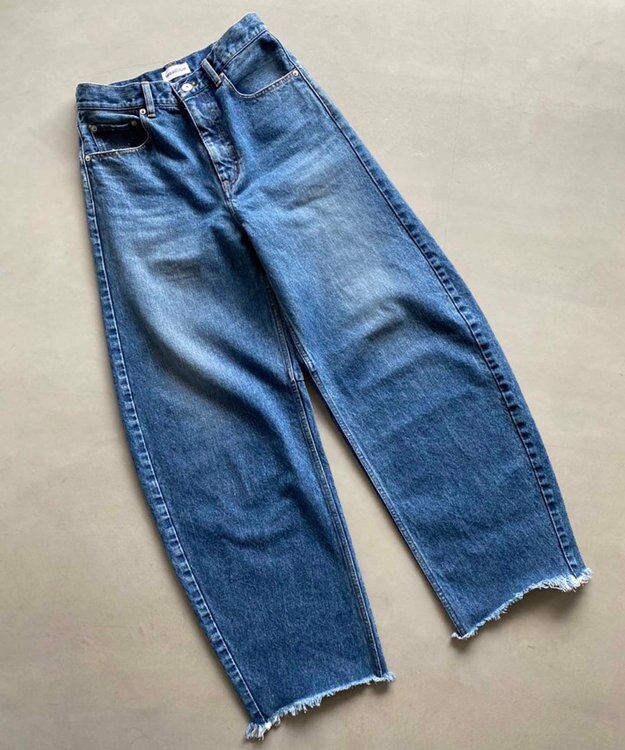 woadblue 再入荷＜坪田あさみさんコラボ＞コットン100％ ブレットデニムパンツ BLUE