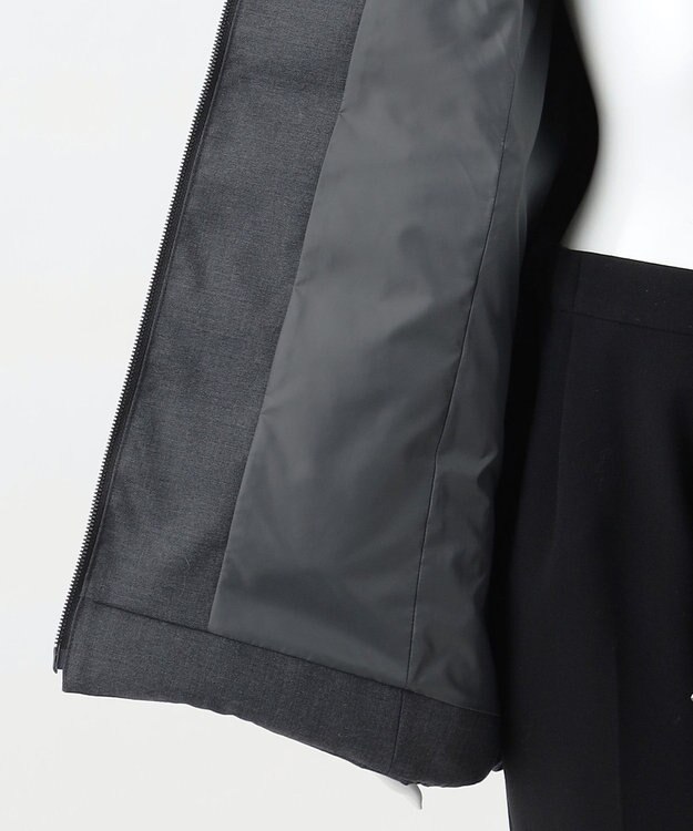 23区 S 【R(アール)】ウールダウン マフラー付きノーカラーコート グレー系