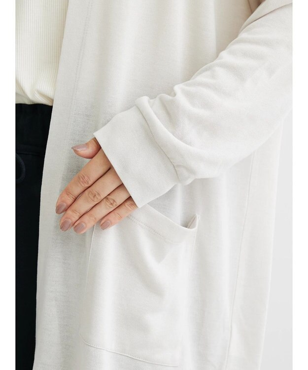 Green Parks ＵＶカットシアートッパーカーディガン Light Gray