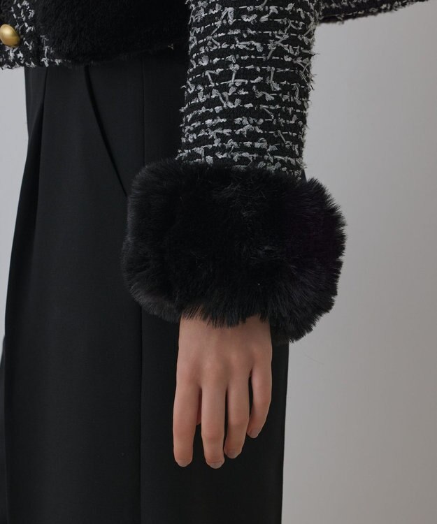 GRACE CONTINENTAL ツイードコンビジャケット ブラック