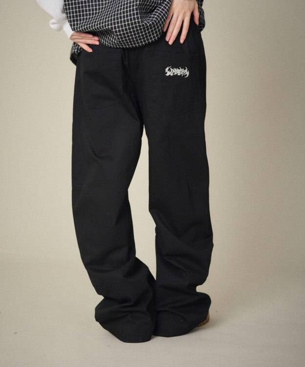 WEGO 【ユニセックス着用ITEM】ステッチカラーチノパンツ ブラック