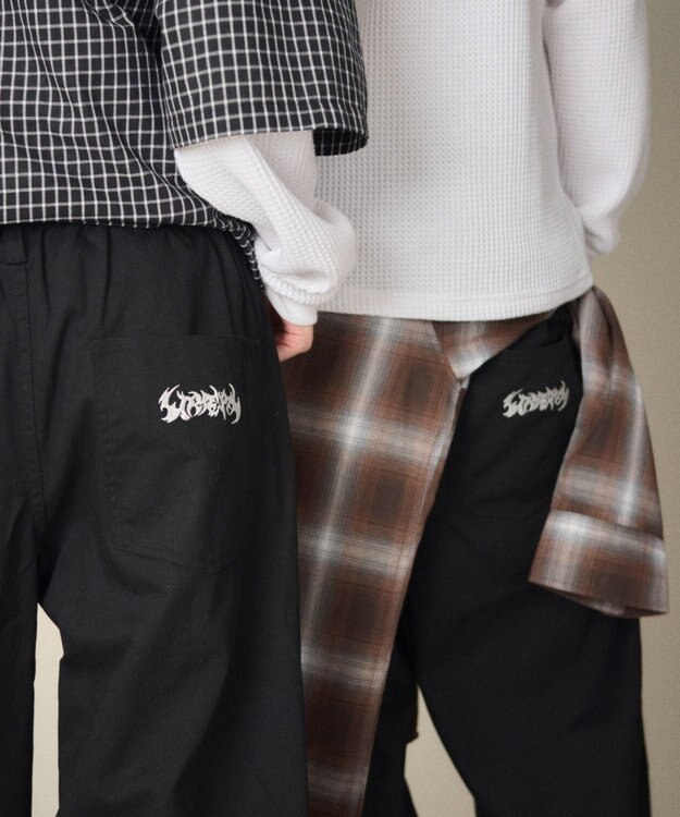 WEGO 【ユニセックス着用ITEM】ステッチカラーチノパンツ ブラック
