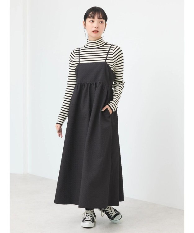 earth music&ecology バックオープンキャミワンピース Black