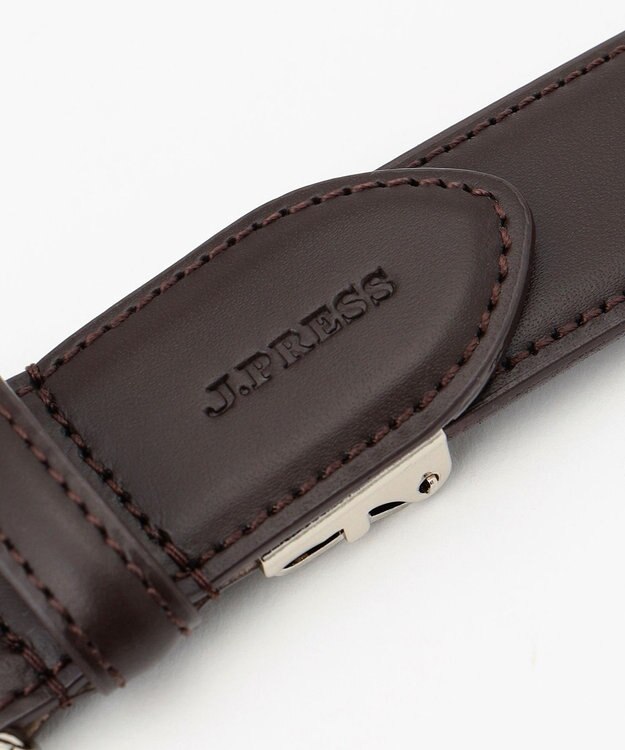 J.PRESS MEN 【定番】スムースレザー ドレスベルト ダークブラウン系