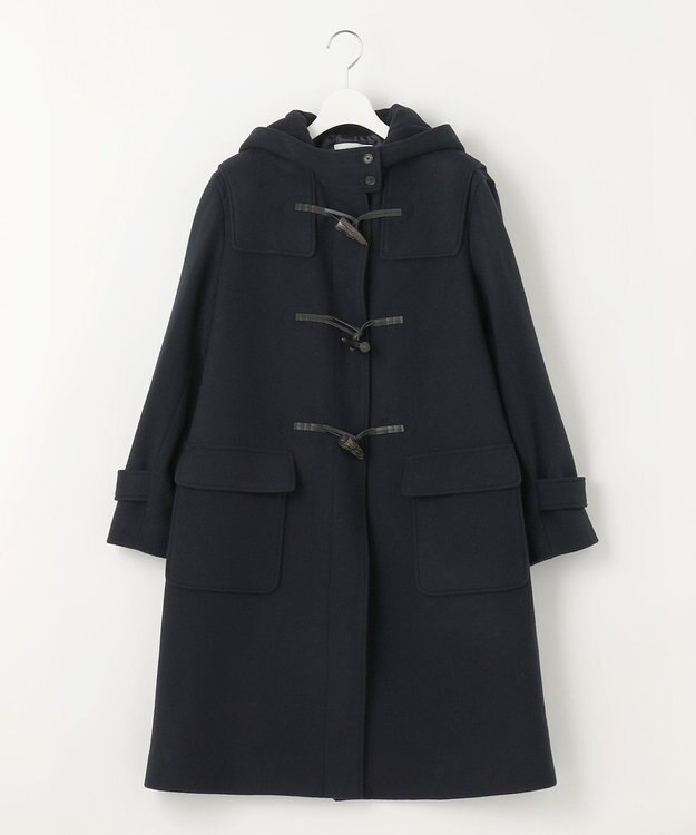 J.PRESS LADIES L Jackal 140s ソフトメルトン ダッフルコート ネイビー系