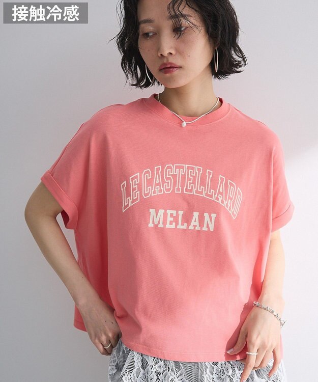 Green Parks 袖折り返しカレッジＴシャツ Pink