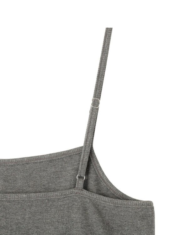 earth music&ecology チュールヘムキャミソール Dark Gray Mixture