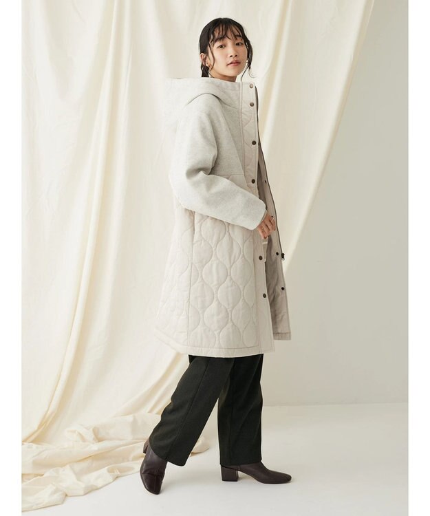 CRAFT STANDARD BOUTIQUE キルティング切替フードコート Beige