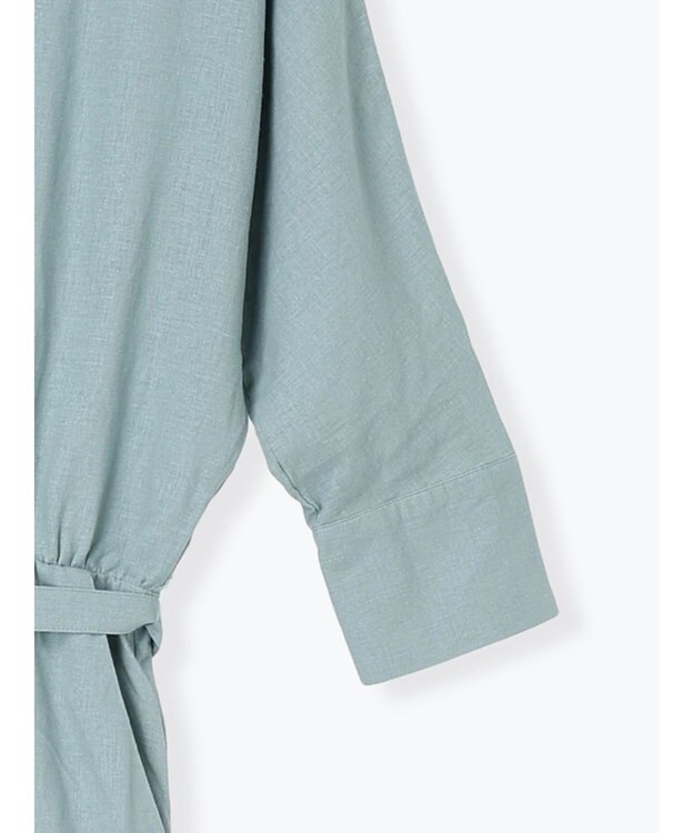 Te chichi レーヨンリネン共ベルトシャツワンピース グリーン