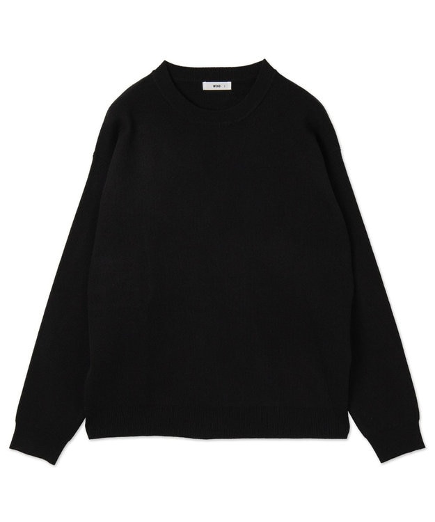 WEGO 【ユニセックス着用ITEM/MLサイズ展開】ミラノリブクルーネックプルオーバー ブラック