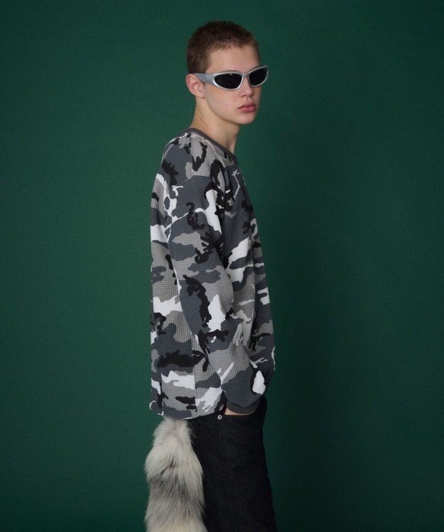 WEGO 【ユニセックス着用ITEM】ワッフルロゴT（長袖） 柄1