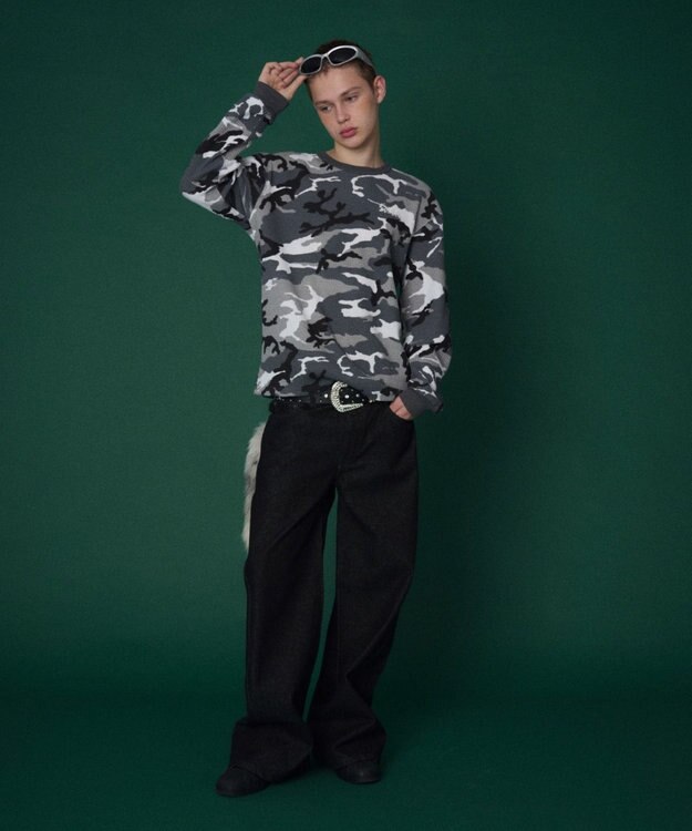 WEGO 【ユニセックス着用ITEM】ワッフルロゴT（長袖） 柄1