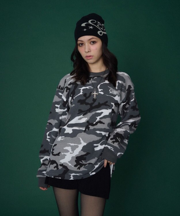 WEGO 【ユニセックス着用ITEM】ワッフルロゴT（長袖） 柄1