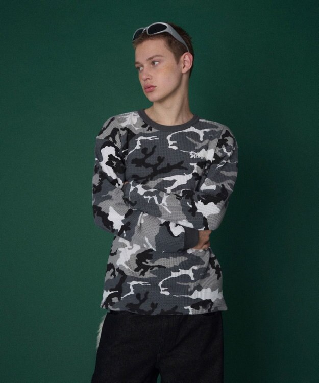 WEGO 【ユニセックス着用ITEM】ワッフルロゴT（長袖） 柄1