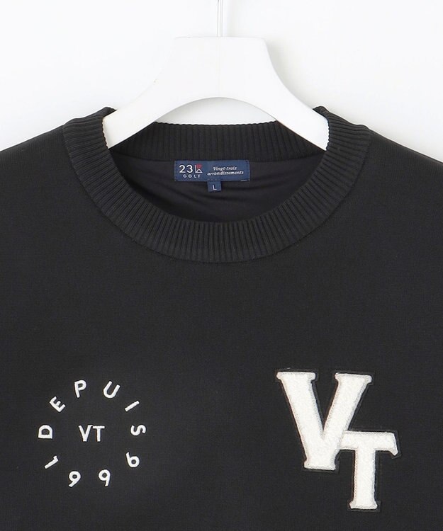 23区GOLF 【MEN】【ウォッシャブル】グラフィックダブルジャガードニット ブラック系