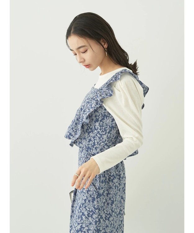 earth music&ecology 隠れウサギ柄ビスチェ Navy