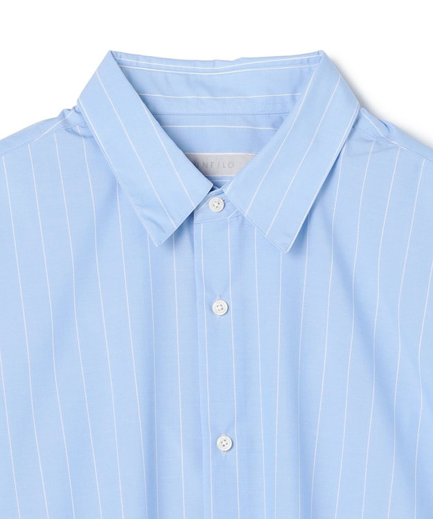 UNFILO MENS 【OCEANS 雑誌・web 掲載 / 男女兼用】TR デイリークリーンシャツ ブルー×オフストライプ