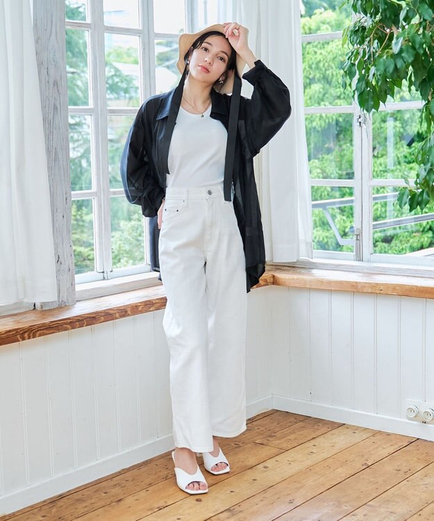 WEGO 【シワになりにくい/手洗い可】シアーBIGシャツ ブラック