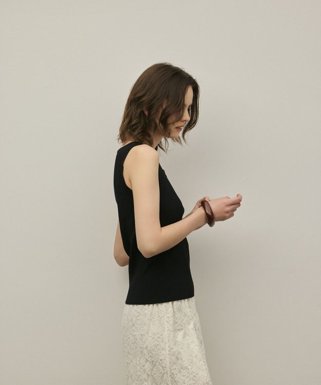 GRACE CONTINENTAL リブニットタンクトップ ブラック